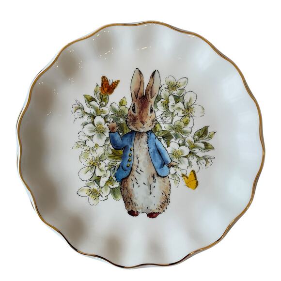 Beatrix Potter Peter Rabbit Easter Flowers & Butterflies Dinner Plates Set of 4 - Picture 1 of 15